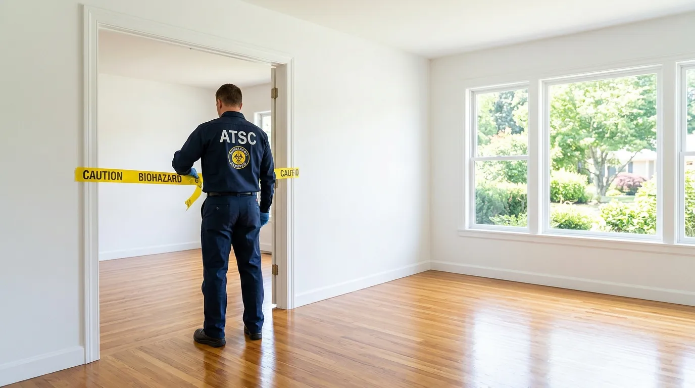 Certified biohazard cleanup crew performing Decomposition Cleanup in Watertown
